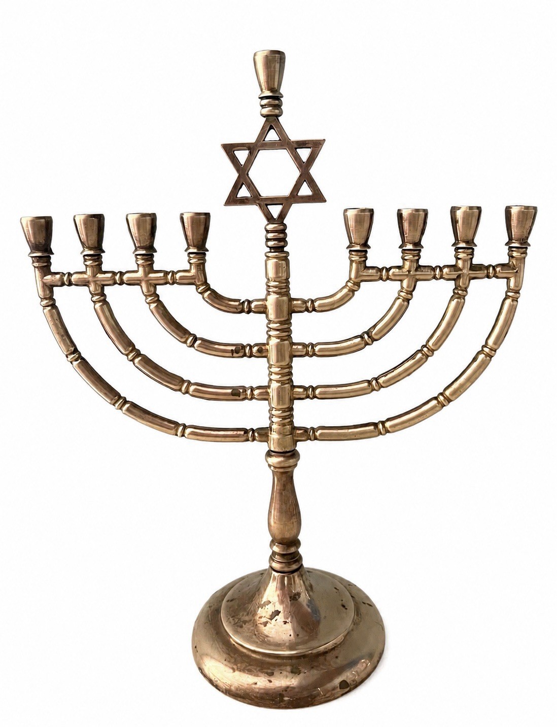 Hanukkah Menorah Jewish Judaica Israel Vintage Brass Chanukah Candle Holder Hanukkah Menorah Jewish Judaica Israel Vintage Brass Chanukah Candle Holder