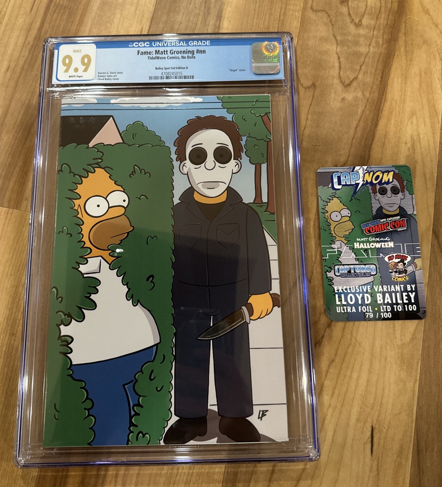 Fame: Matt Groening Comic - Simpsons Halloween Spot Foil, Bailey, CGC 9.9, COA Fame: Matt Groening Comic - Simpsons Halloween Spot Foil, Bailey, CGC 9.9, COA