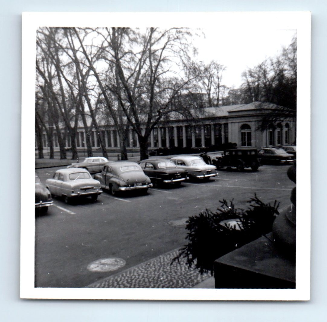 Old Vintage Square Photo BAVARIA GERMANY SPA RESORT CLASSIC CARS PARKING LOT