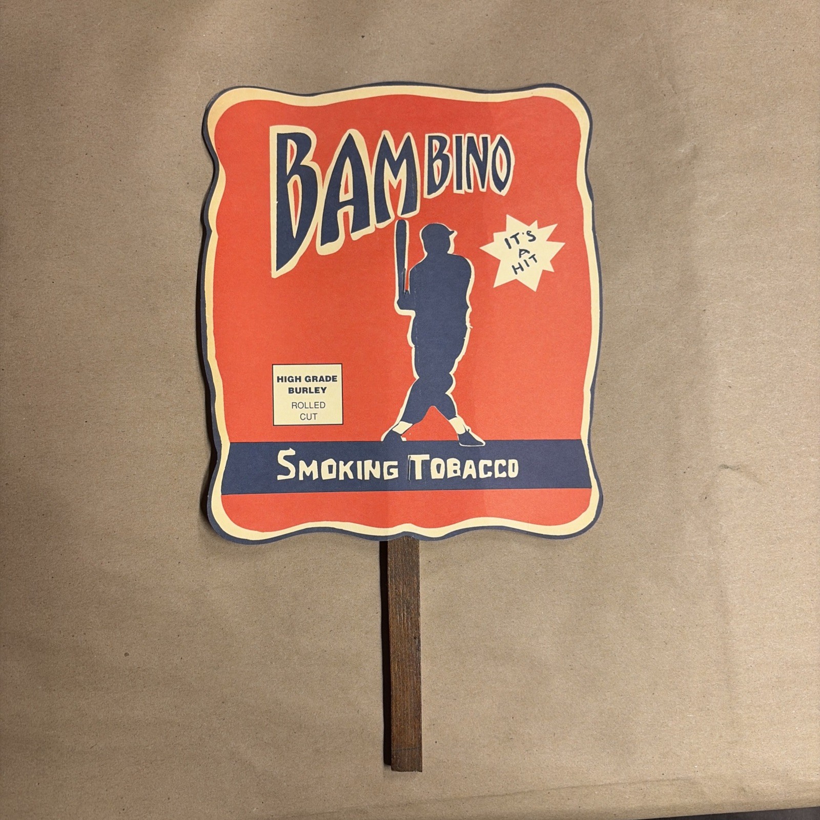 Circa 1922 Bambino Smoking Tobacco Sign Fan Babe Ruth New York Yankees RARE