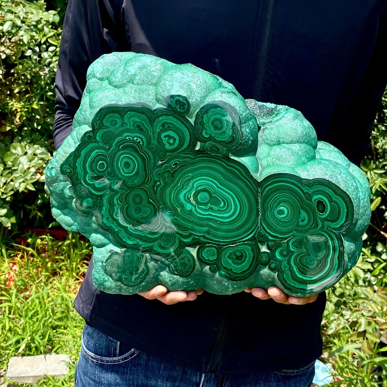 36LB  Natural malachite slices quartz crystal mineral specimens reiki healing