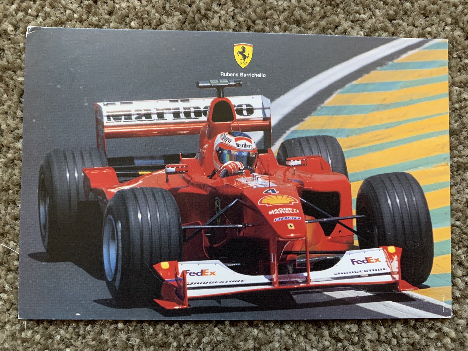 Ferrari Factory Original Post Card #1587/00 Rubens Barrichello