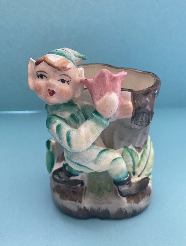 Vintage MCM Forest Elf Ceramic Planter Fairy Core Cottage Core Whimsy Tulips Vintage MCM Forest Elf Ceramic Planter Fairy Core Cottage Core Whimsy Tulips