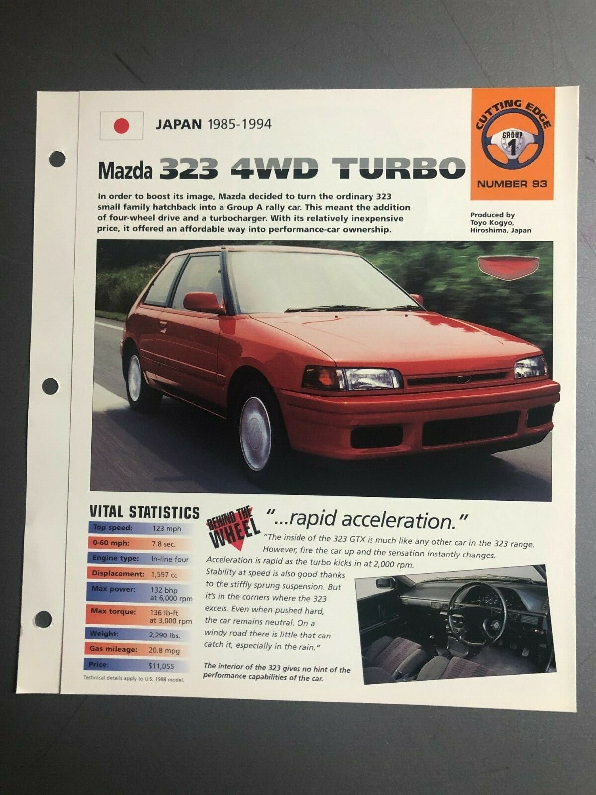 1985 - 1994 Mazda 323 4WD Turbo Coupe IMP \