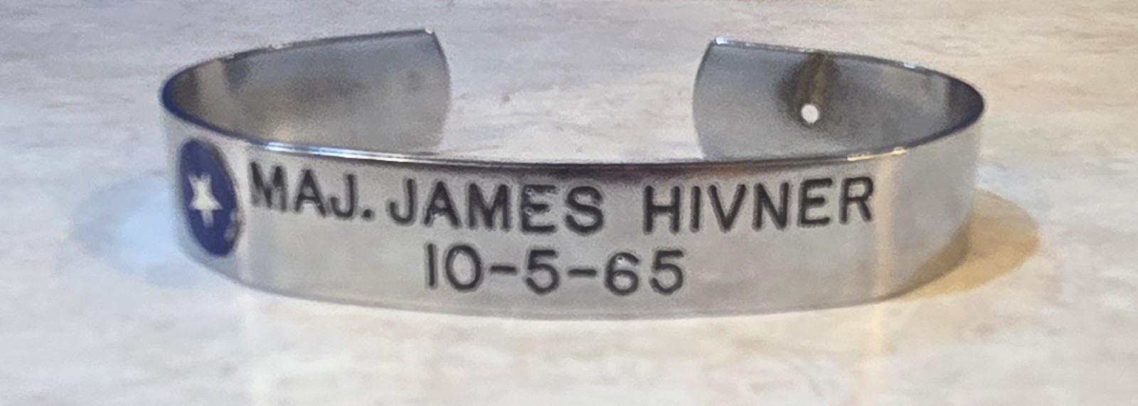 Vintage Vietnam War POW/MIA Stainless SteeBracelet: Major James Hivner Vintage Vietnam War POW/MIA Stainless SteeBracelet: Major James Hivner