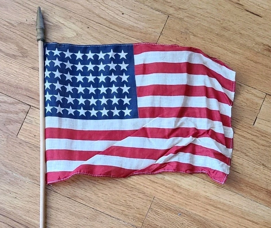 48 Star American Stick Flag WWII Era 13\