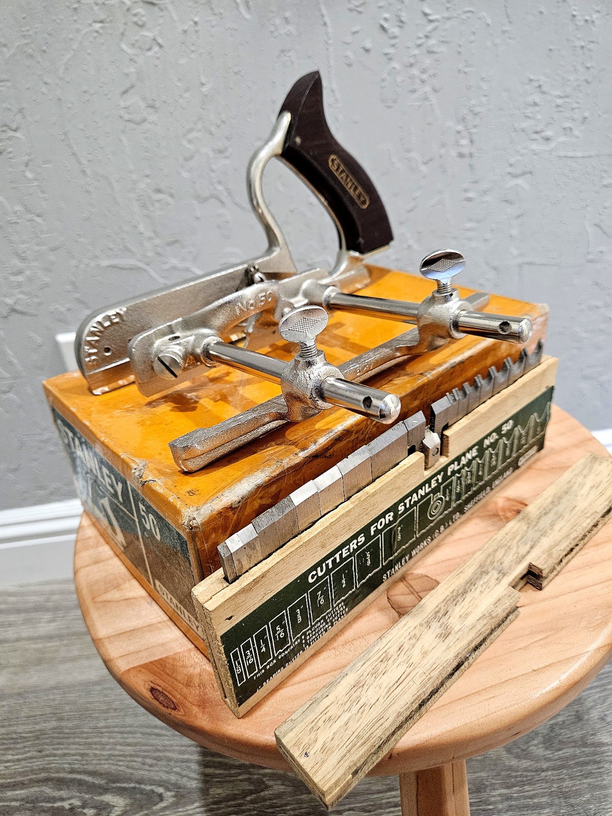 Vintage Stanley No. 50 Combination Plane Complete Set Box Manual Cutters England
