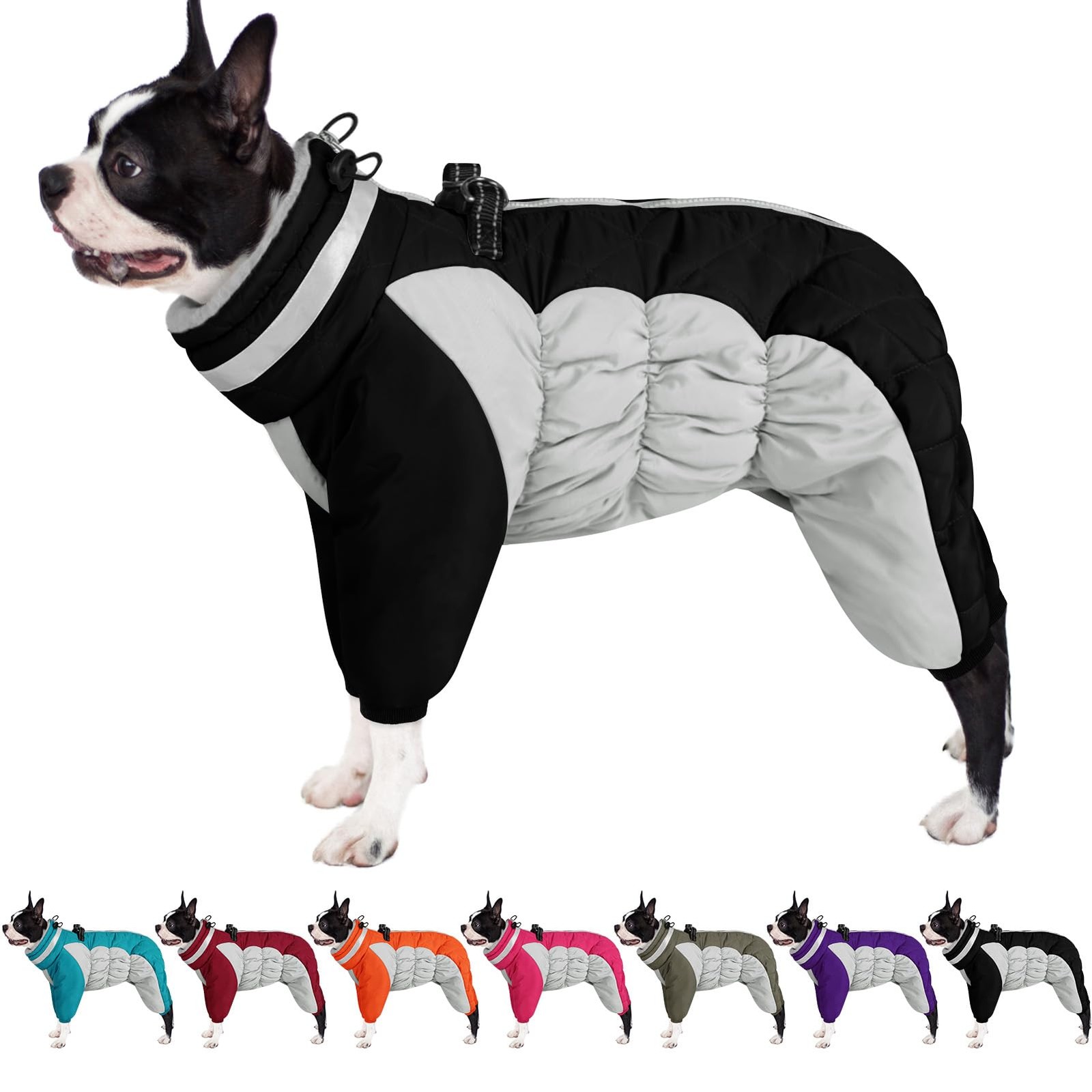AOFITEE Full Body Dog Coat Warm Fleece Winter Jacket for Medium Dogs M