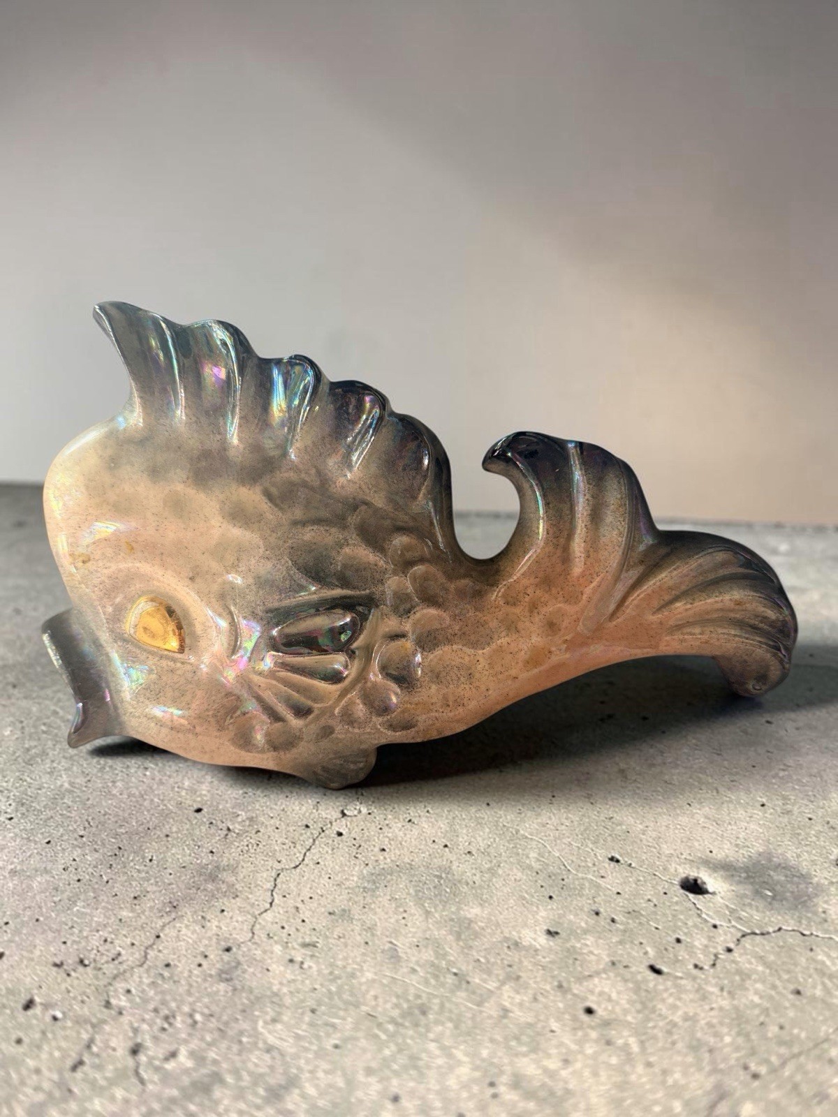 Vintage TROPIC TREASURES CERAMICRAFT Fish Wall Plaque 1950s 9x6 Great Color