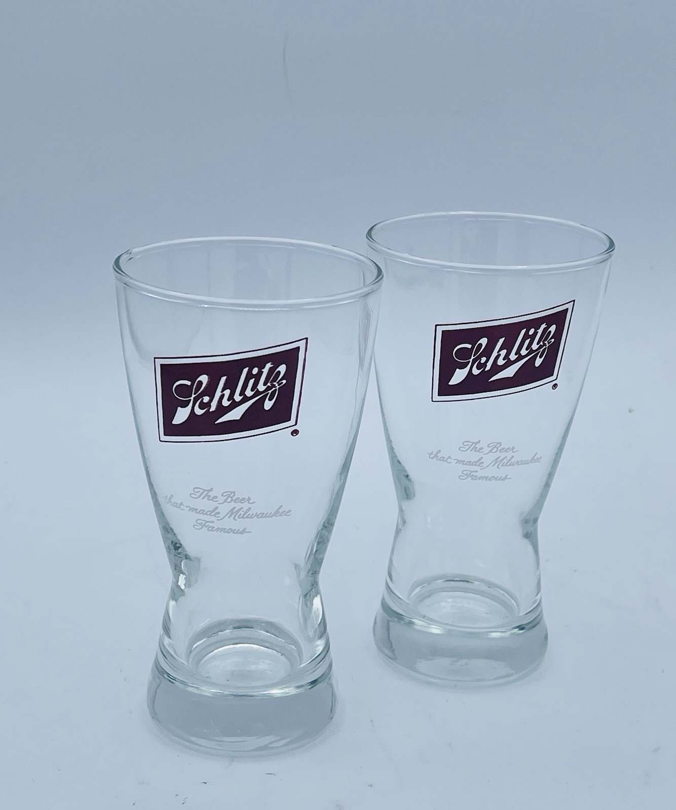 2 Vtg Schlitz Pilsner Sham Beer 10oz Glasses 6 2 Vtg Schlitz Pilsner Sham Beer 10oz Glasses 6