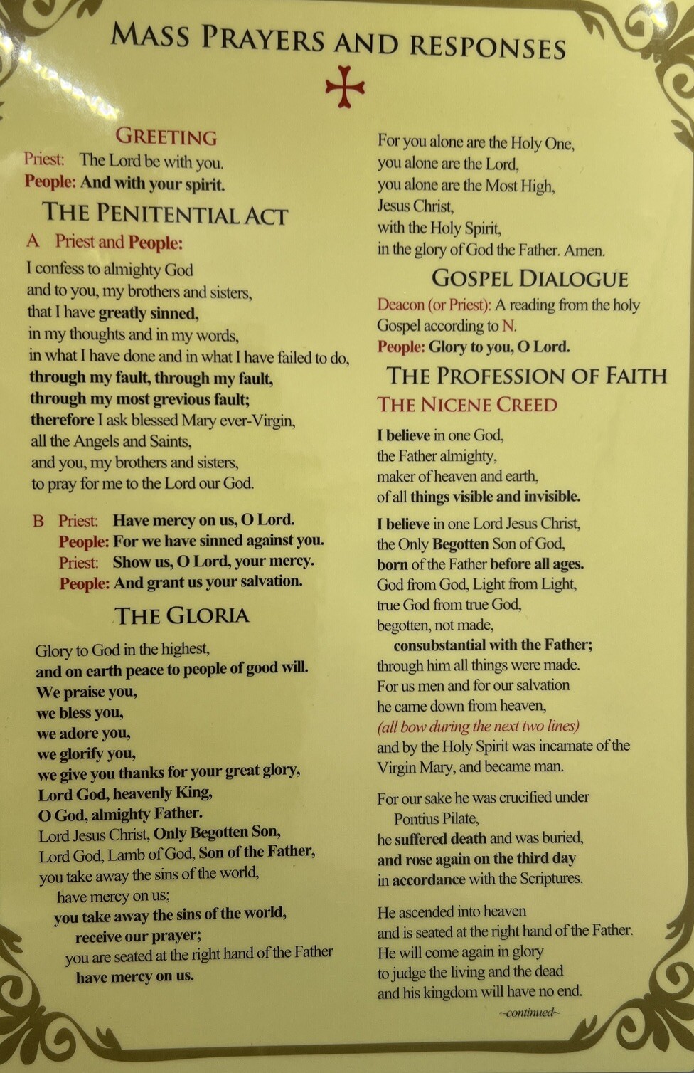 AUTOM CHRISTIAN BRANDS 2014 MASS PRAYERS AND RESPONSES 6.25