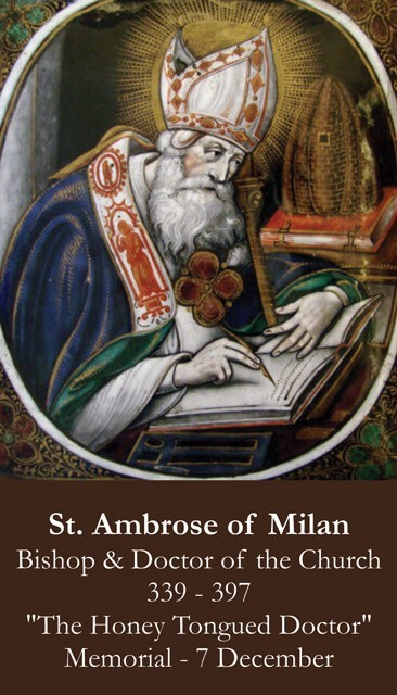 St. Ambrose of Milan Prayer Card, 10-pack, with Two Free Bonus Cards St. Ambrose of Milan Prayer Card, 10-pack, with Two Free Bonus Cards
