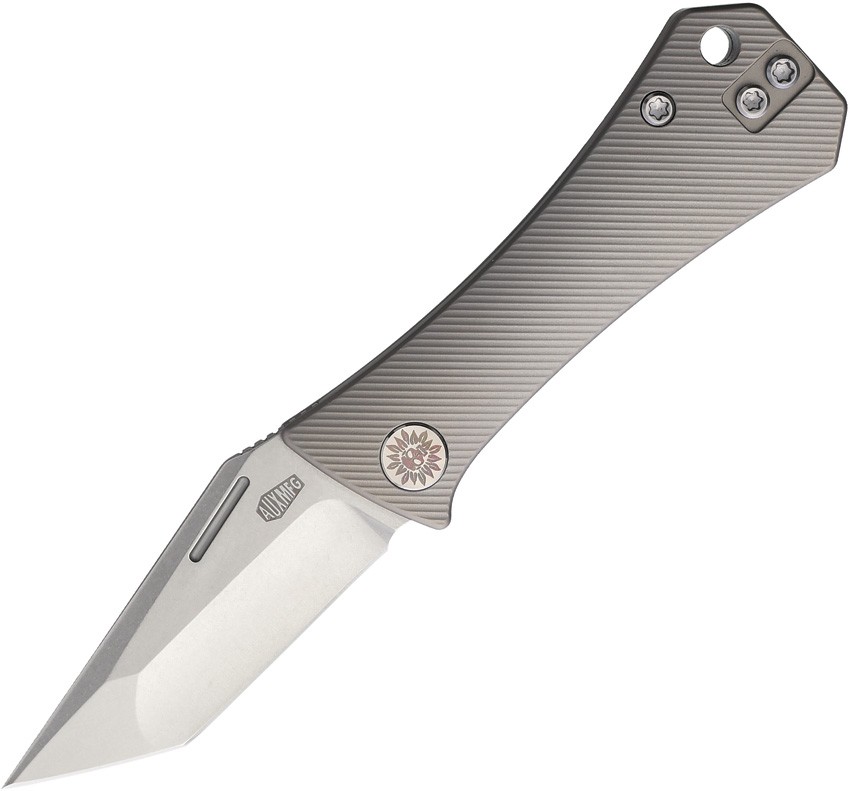 Auxiliary Manufacturing Coffin Tanto Gray Titanium Folding M390 Knife 007TNSL