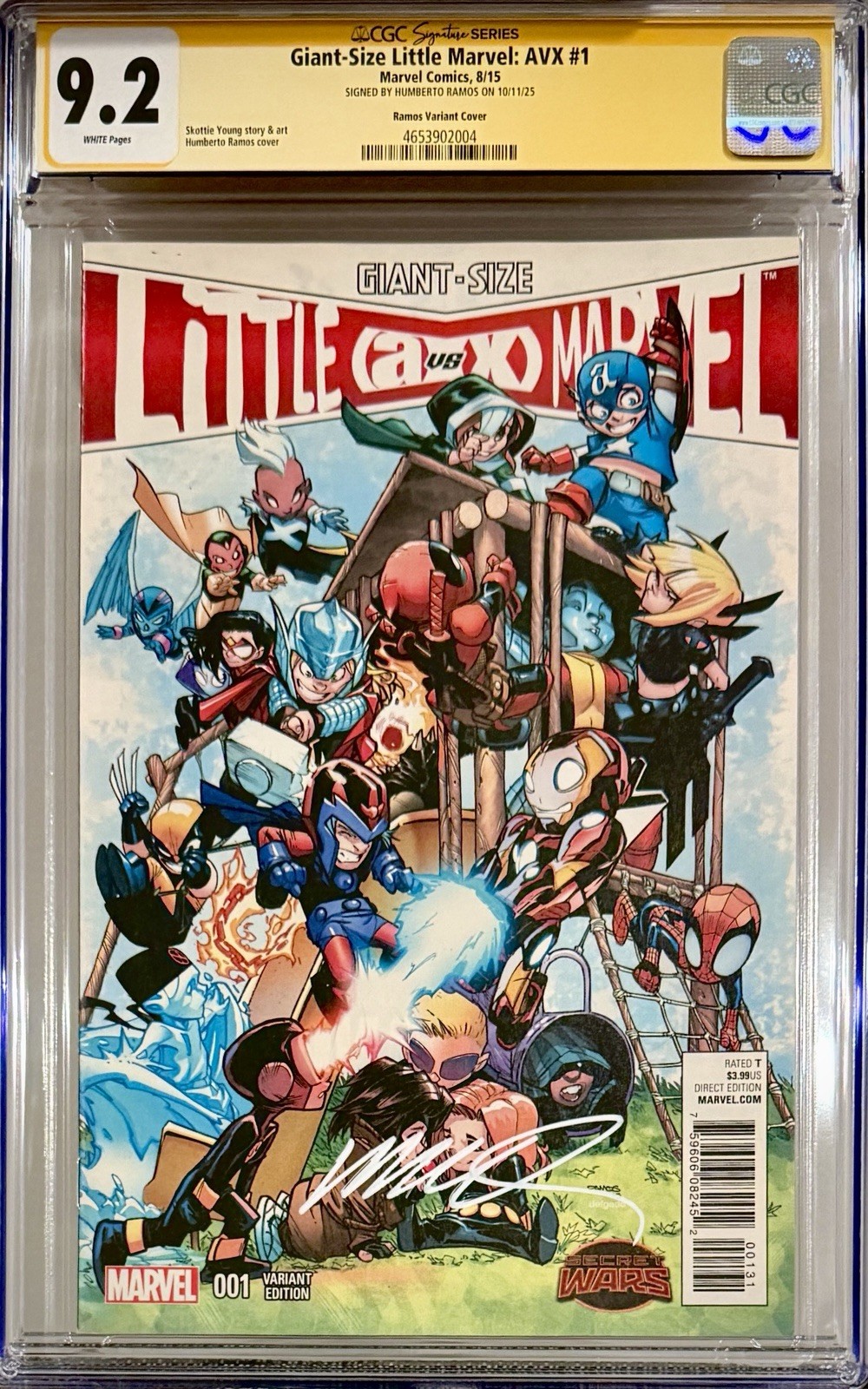 Giant-Size Little Marvel AvX #1 - CGC SS 9.2 Signed Humberto Ramos - Rarest Cvr Giant-Size Little Marvel AvX #1 - CGC SS 9.2 Signed Humberto Ramos - Rarest Cvr