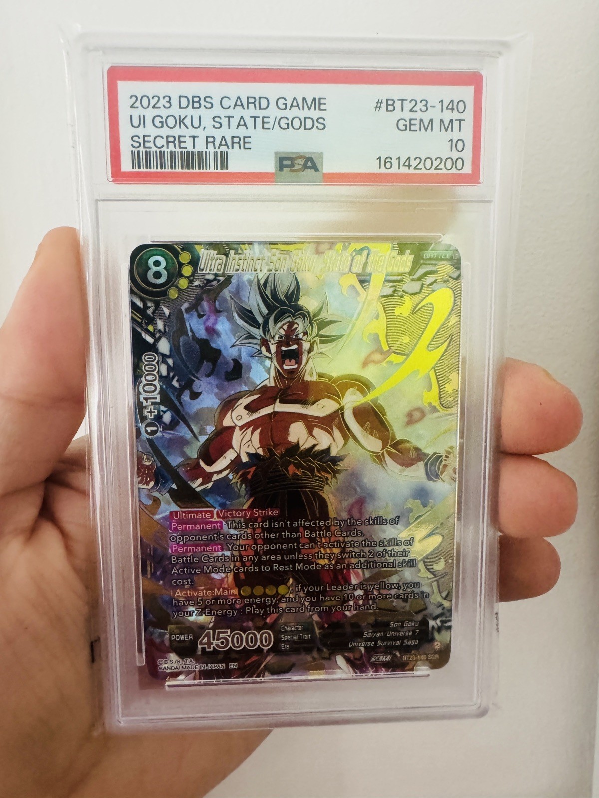 PSA 10 2023 DBS CARD GAME PERFECT COMBINATION BT23-140 UI GOKU, STATE/GODS PSA 10 2023 DBS CARD GAME PERFECT COMBINATION BT23-140 UI GOKU, STATE/GODS