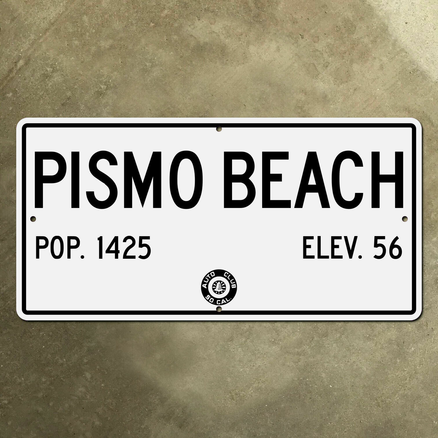 ACSC Pismo Beach California town boundary highway road sign 1950 route 101 16x8 ACSC Pismo Beach California town boundary highway road sign 1950 route 101 16x8