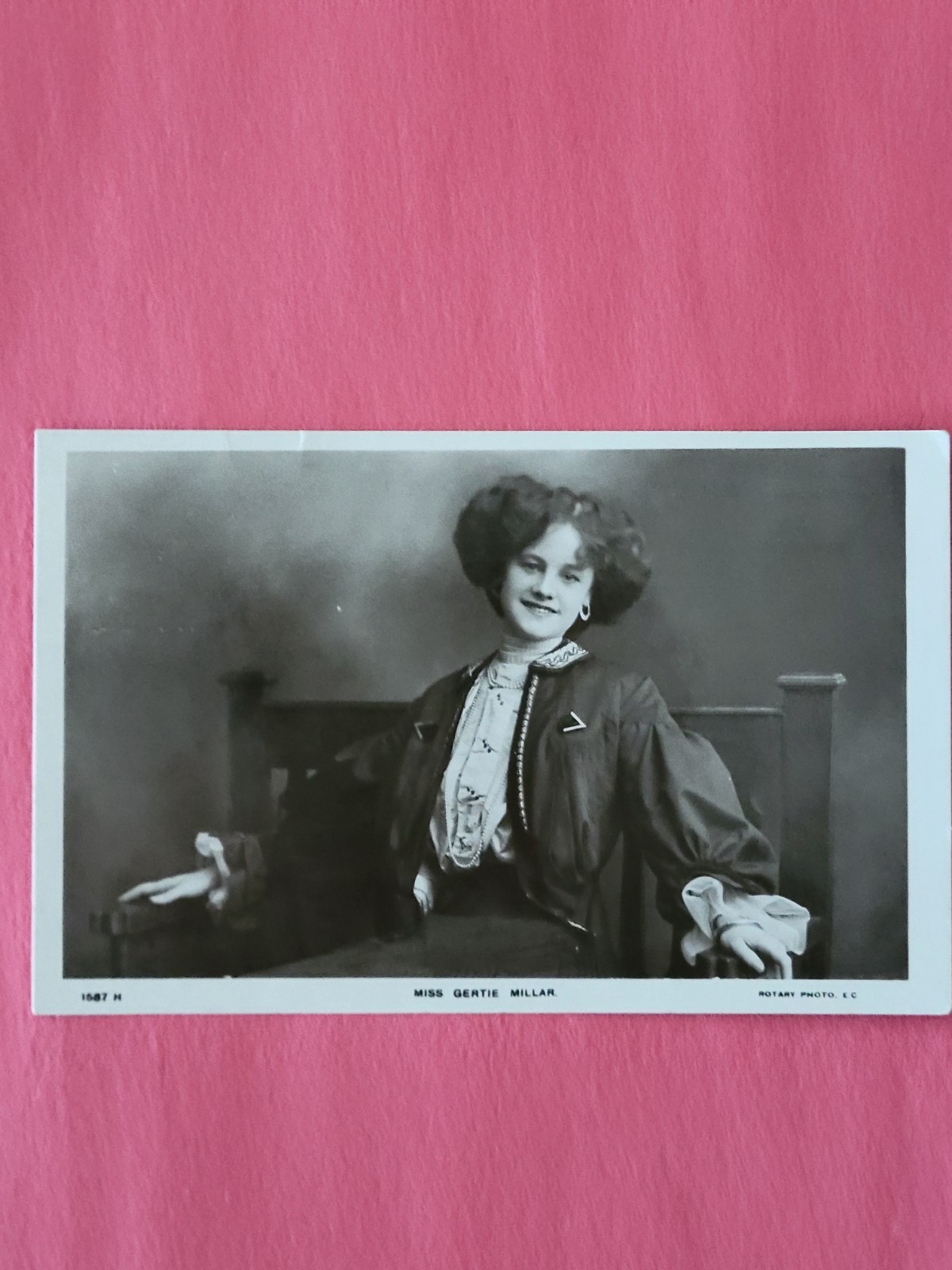c1900s MISS GERTIE MILLAR Postcard Edwardian Stage Actress RPPC Photo