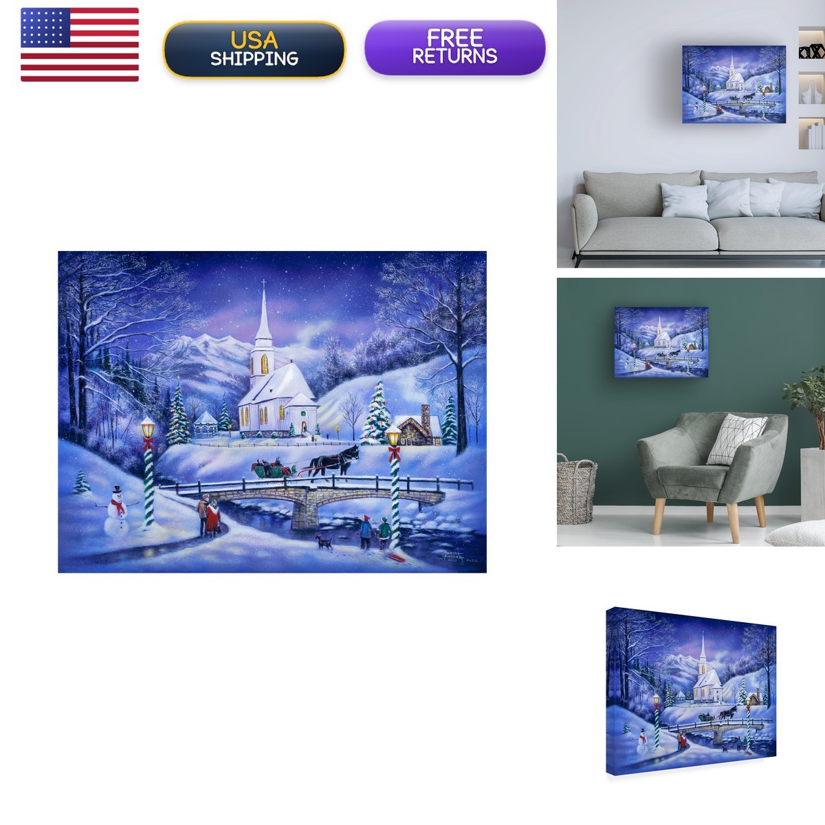 Trademark Fine Art Robert Andrea Mountain Valley Christmas Canvas Wall Art Trademark Fine Art Robert Andrea Mountain Valley Christmas Canvas Wall Art