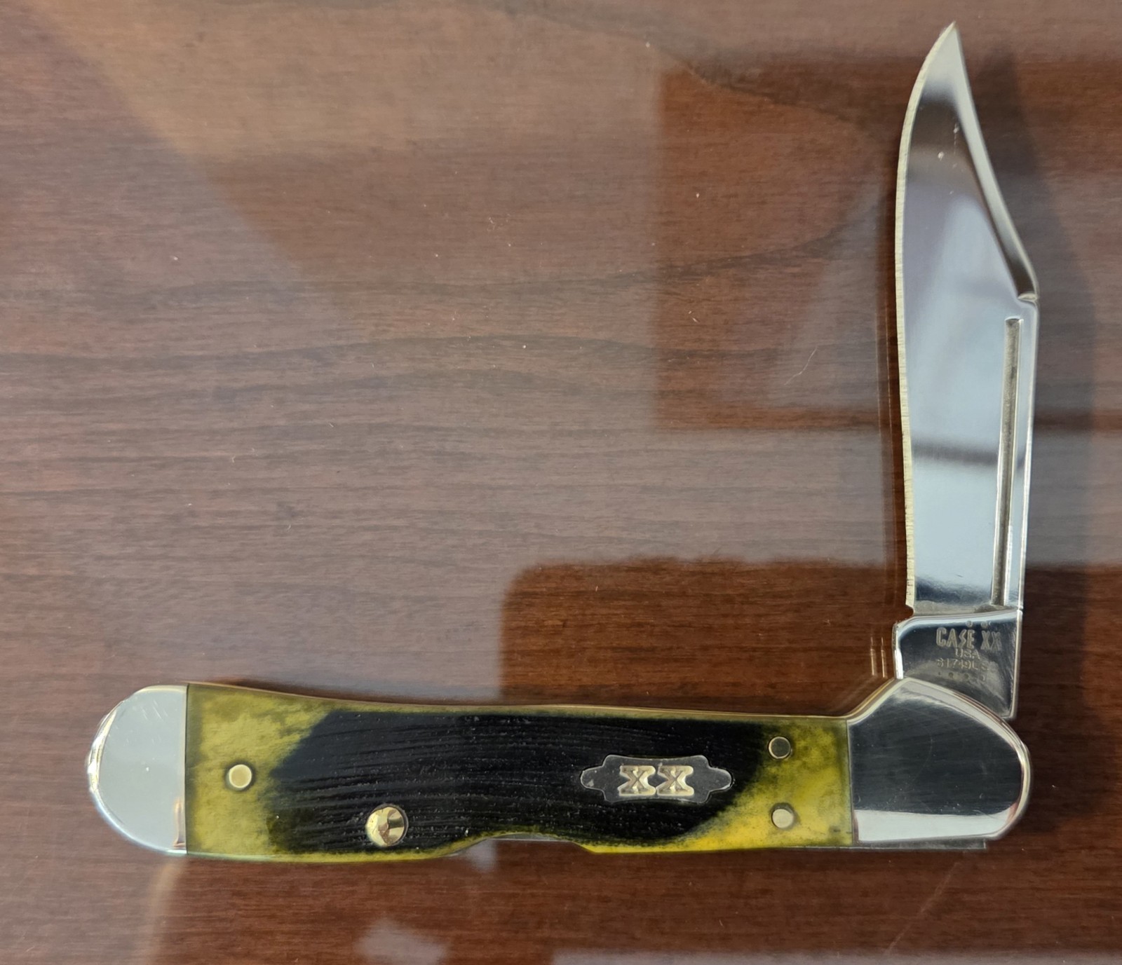 BEAUTIFUL CASE XX KNIVES OLIVE GREEN BONE SAWCUT MINI COPPERLOCK (61749 SS) 