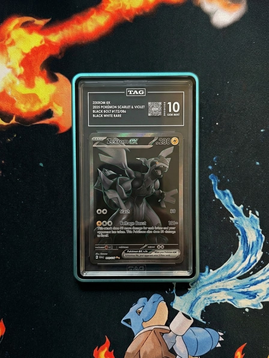Pokemon TCG Zekrom Ex 172/086 Sv: Black Bolt Holo Black White Rare TAG 10 PSA