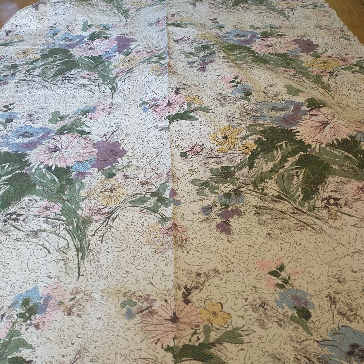 Vtg Waverly Bonded Cotton Fabric Barkcloth Michela Floral Pink Yellow MCM 48x174 Vtg Waverly Bonded Cotton Fabric Barkcloth Michela Floral Pink Yellow MCM 48x174