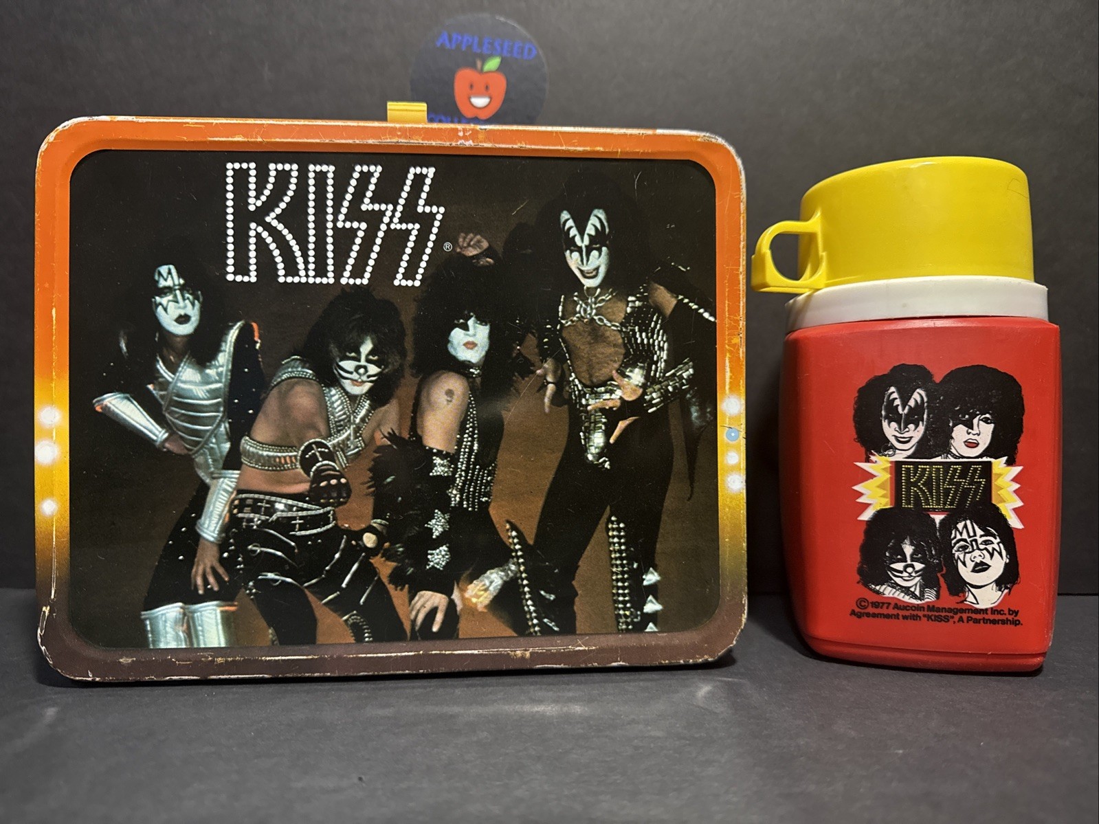 Vintage RARE 1977 KISS Lunchbox With Red Thermos Original Aucoin King-Seely