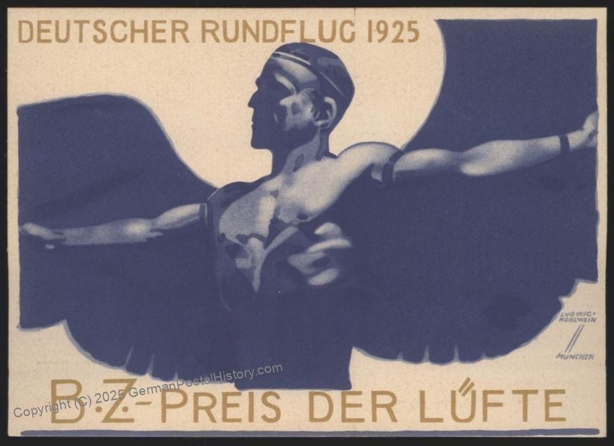 Germany Berliner Zeitung 1925 Flight Contest Prize Hohlwein Advertising U 110134