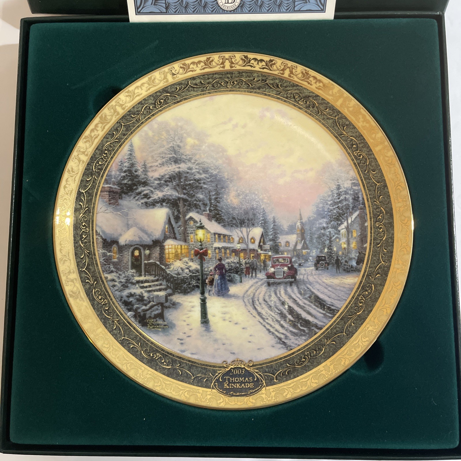 Thomas Kincaid 2003 Collectors Plate Village Christmas 