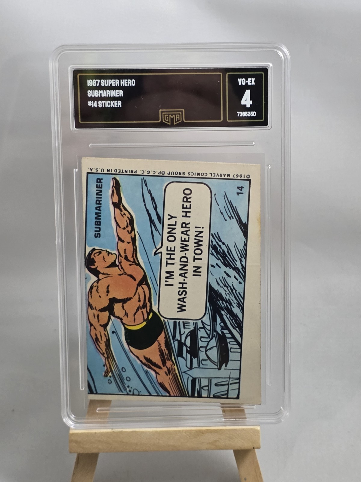 Vintage 1967 Philadelphia Gum Marvel Comic Super Hero Sticker Sub-Mariner #14 RC
