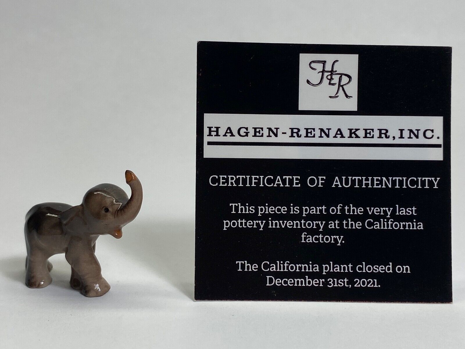 Hagen Renaker #527 017 Small Baby Elephant 2021 Last of the Factory Stock BIN