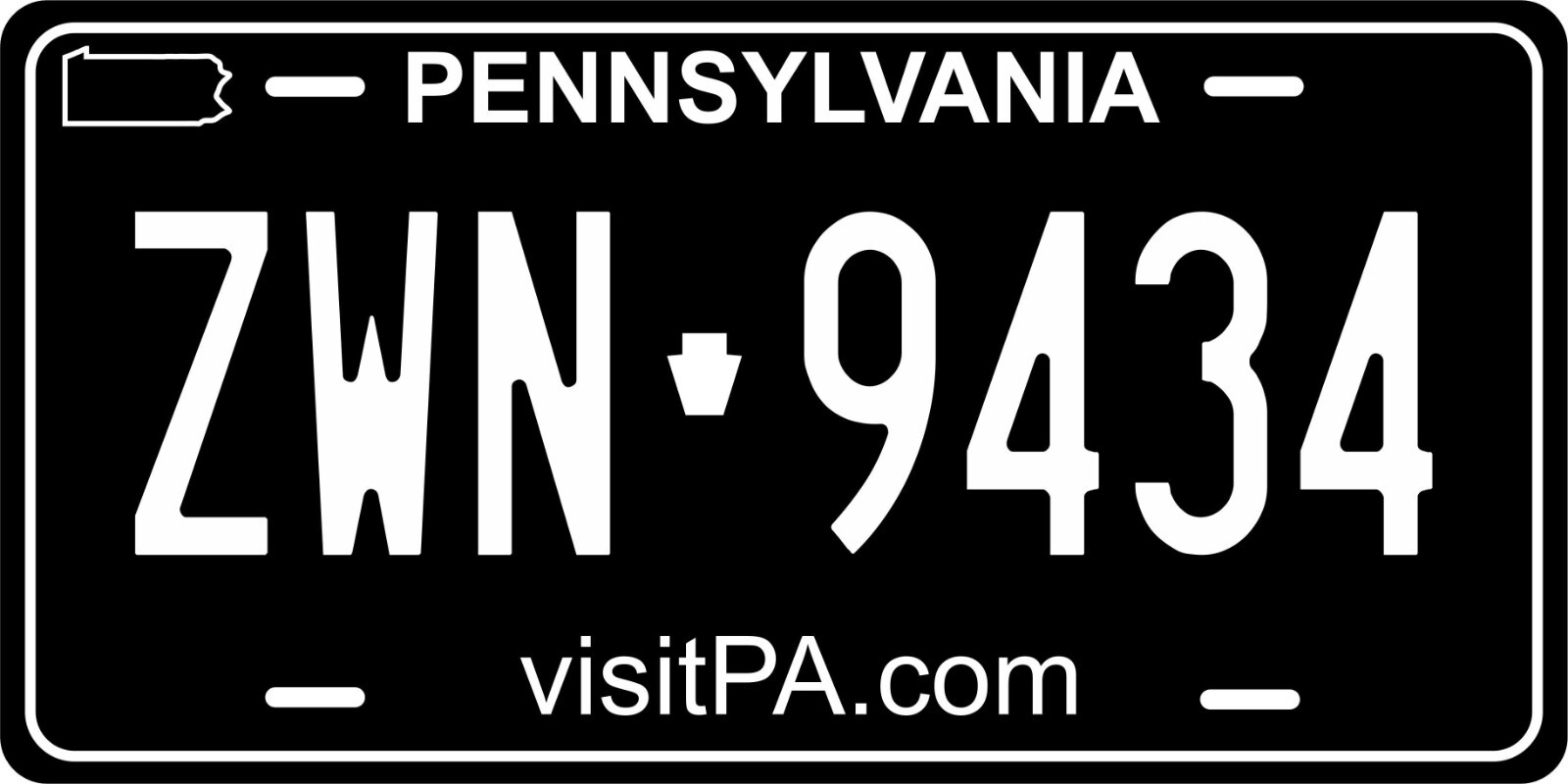 Pennsylvania Black Custom License plates Auto Bike Motorcycle Pennsylvania Black Custom License plates Auto Bike Motorcycle