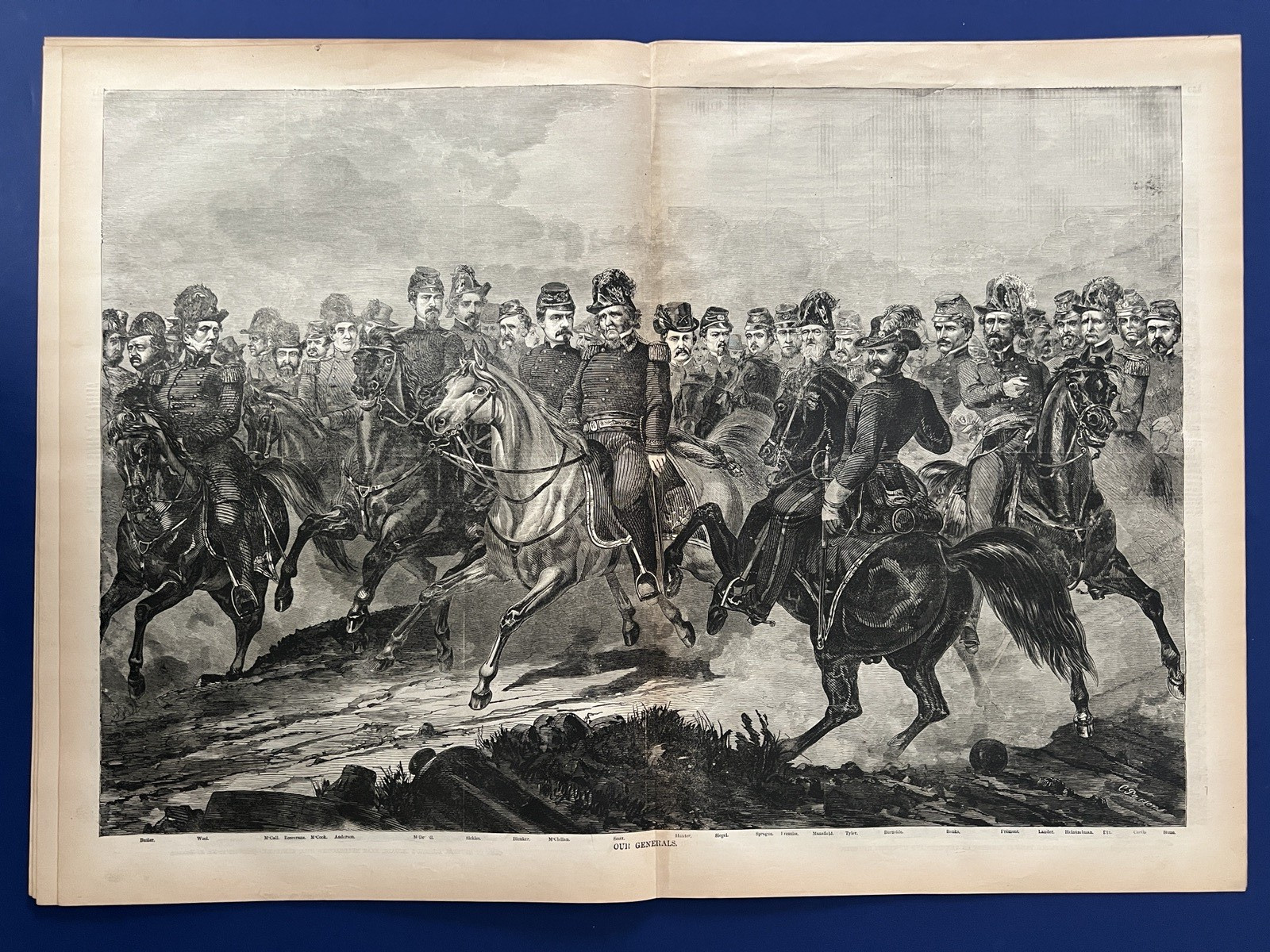 Harper\'s Weekly 10-12-1861 BATTLE OF LEXINGTON St Louis, OUR GENERALS CENTERFOLD
