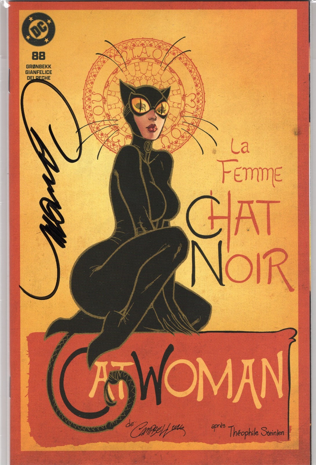 CATWOMAN #88 J. SCOTT CAMPBELL VARIANT A: LA FEMME CHAT NOIR NM SIGNED COA #0308