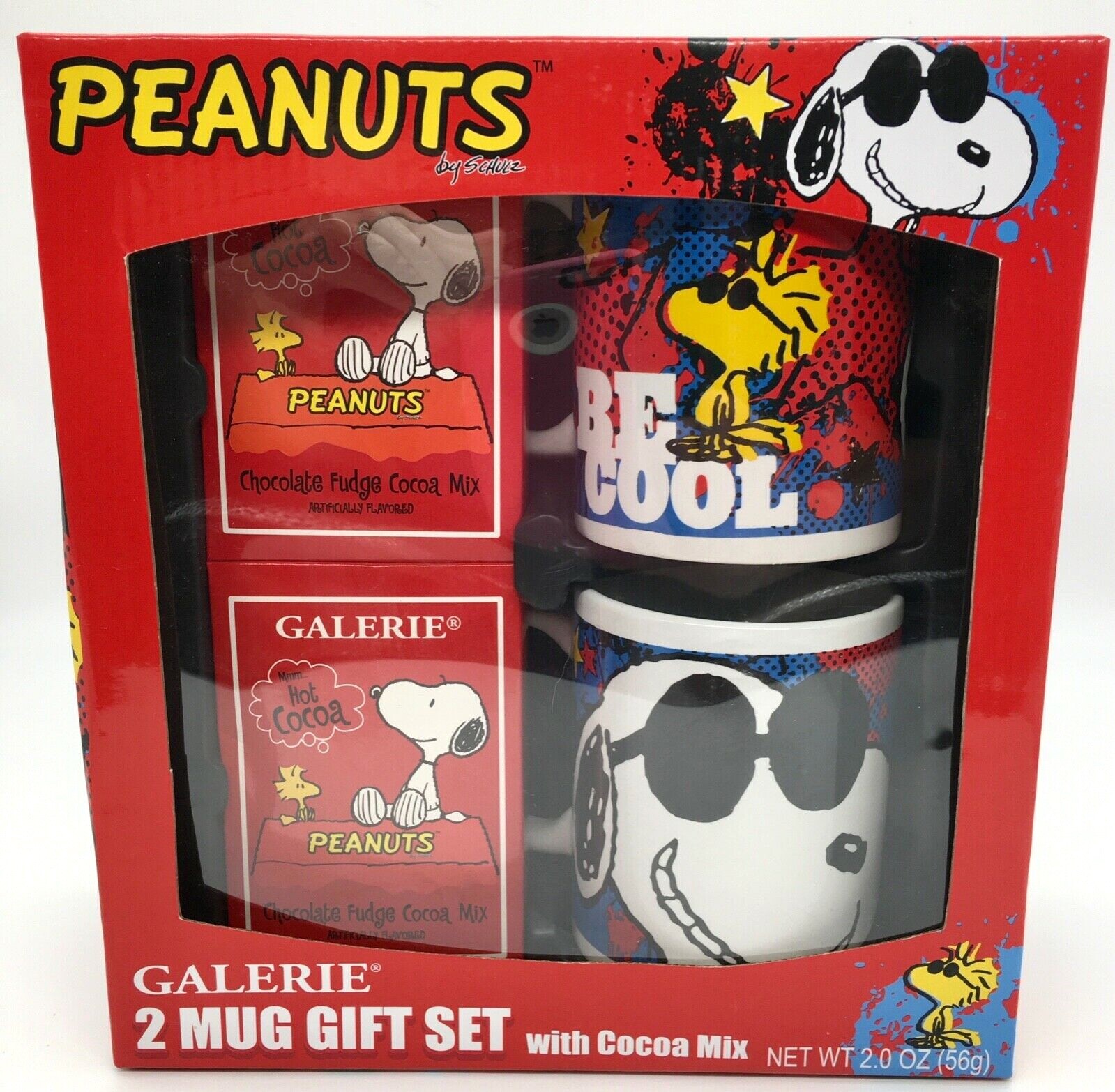 Galerie Coffee Mugs Peanuts Snoopy Be Cool 2 Mug Gift Set New in Orig Box