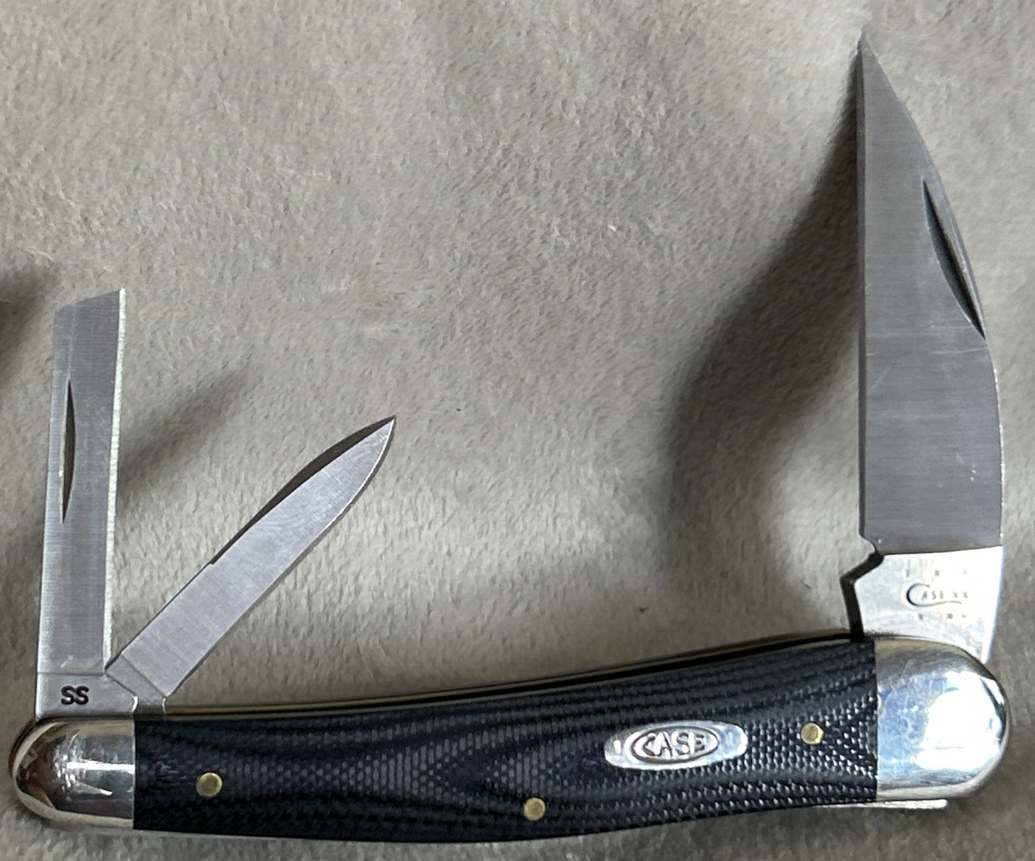 2014 Case XX 10355WH SS Seahorse Whittler Knife Smooth Black G10 Micarta NIB