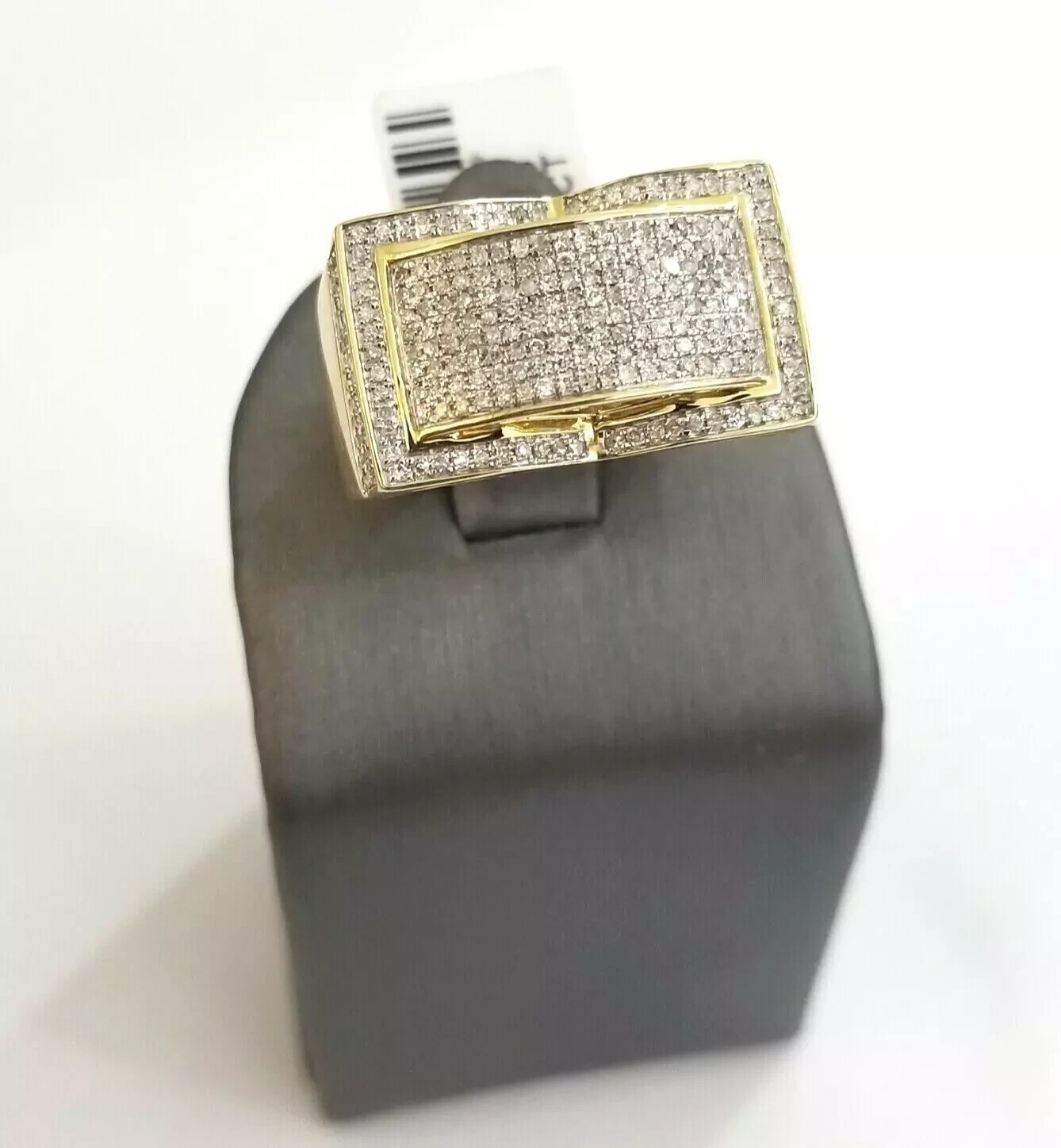 Heavy Estate 18K Yellow Gold Over Men's Signet 4.80 Carat Weight Diamond