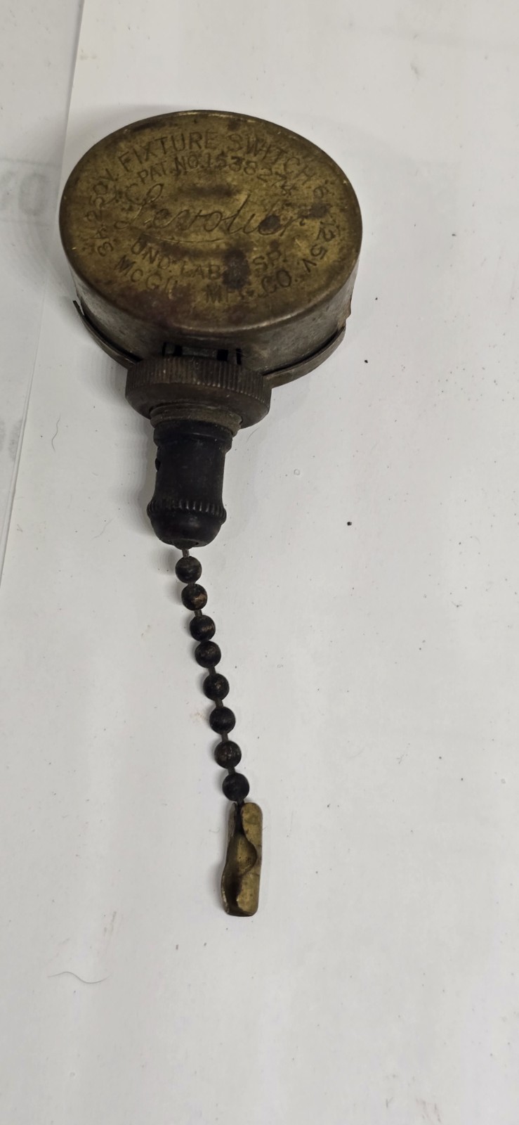 Vintage Antique Levolier Brass Fixture Switch McGill Mfg Co 125V 250V Vintage Antique Levolier Brass Fixture Switch McGill Mfg Co 125V 250V