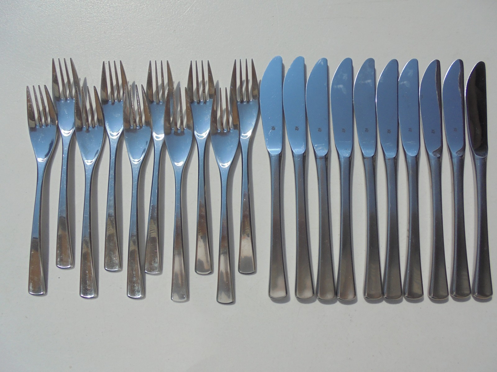 20 Pcs WMF Cromargan Stainless Flatware 10 Salad Forks 10 Dinner Knives Excellnt 20 Pcs WMF Cromargan Stainless Flatware 10 Salad Forks 10 Dinner Knives Excellnt