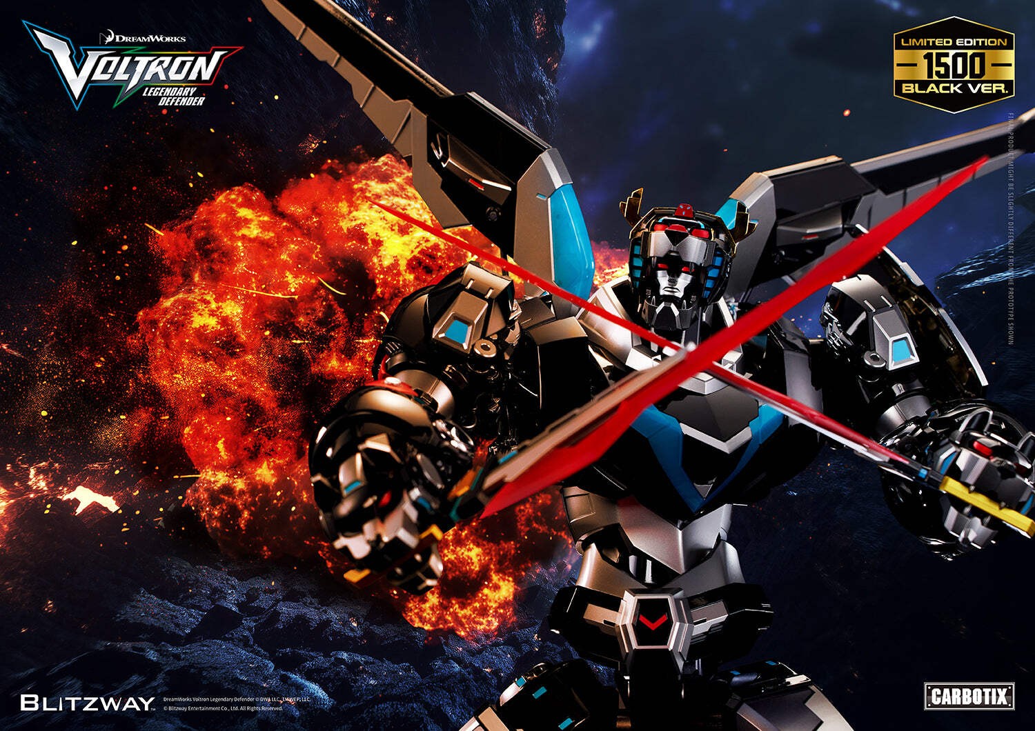 BLITZWAY Voltron Legendary Defender BLACK VERSION Carbotix Action Figure NEW