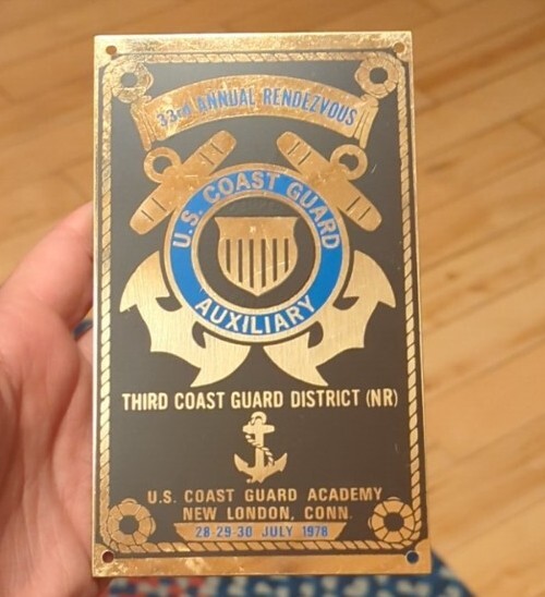 1978 U.S. COAST GUARD AUXILIARY Metal Plaque 33rd Rendezvous New London Conn 1978 U.S. COAST GUARD AUXILIARY Metal Plaque 33rd Rendezvous New London Conn