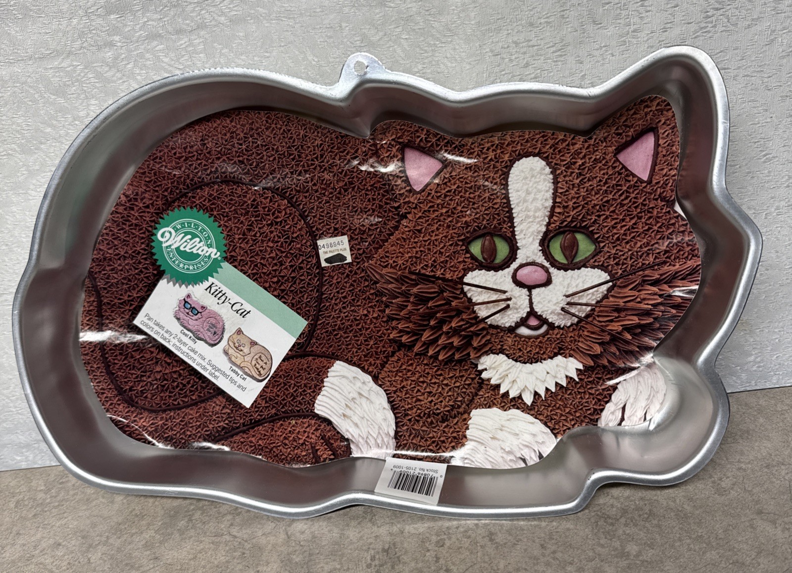 WILTON Vintage 1987 Kitty Cat Aluminum Cake Pan 80s #2105-1009 Original Label