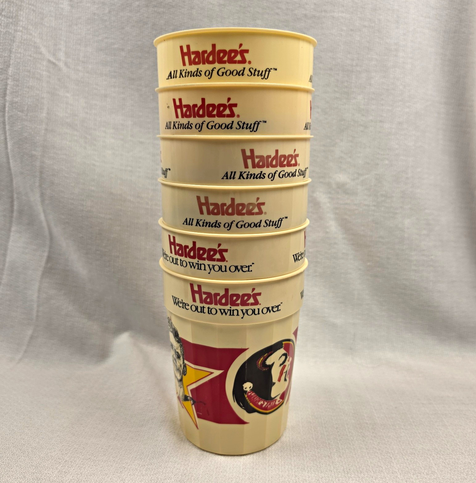 Vintage Hardee\'s Florida State Seminoles FSU Plastic Stadium Cups Lot of 6