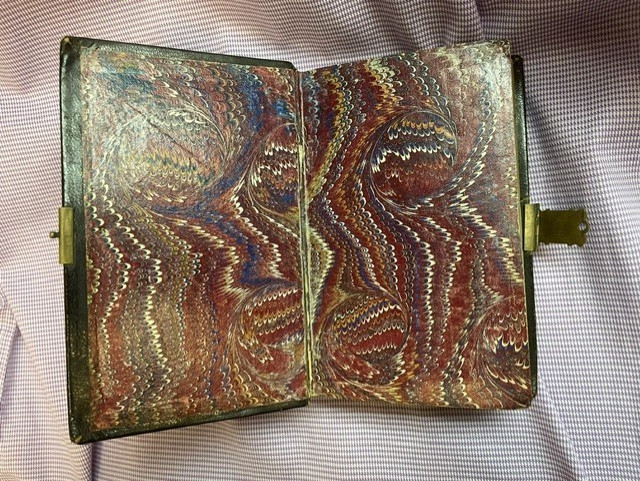 Antique 1873 Personal Bible Marbled End Papers Brass Clasp Presbyterian DS02 Antique 1873 Personal Bible Marbled End Papers Brass Clasp Presbyterian DS02
