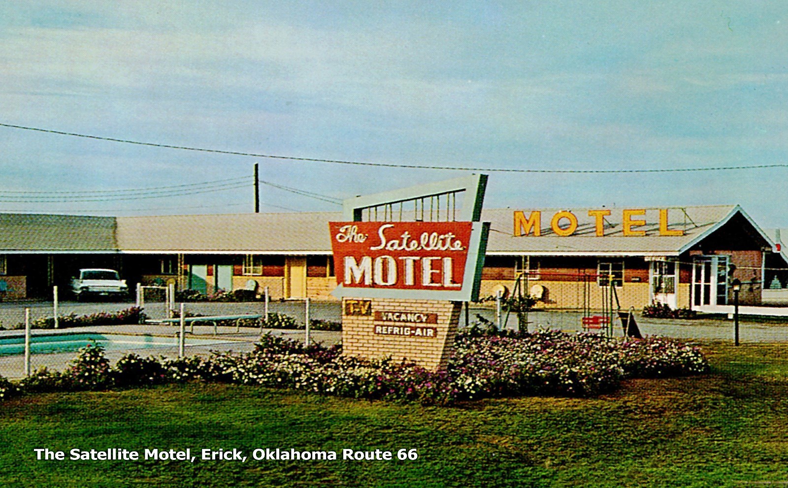 Erick, Oklahoma Satellite Motel Route 66 Postcard COPY #10209