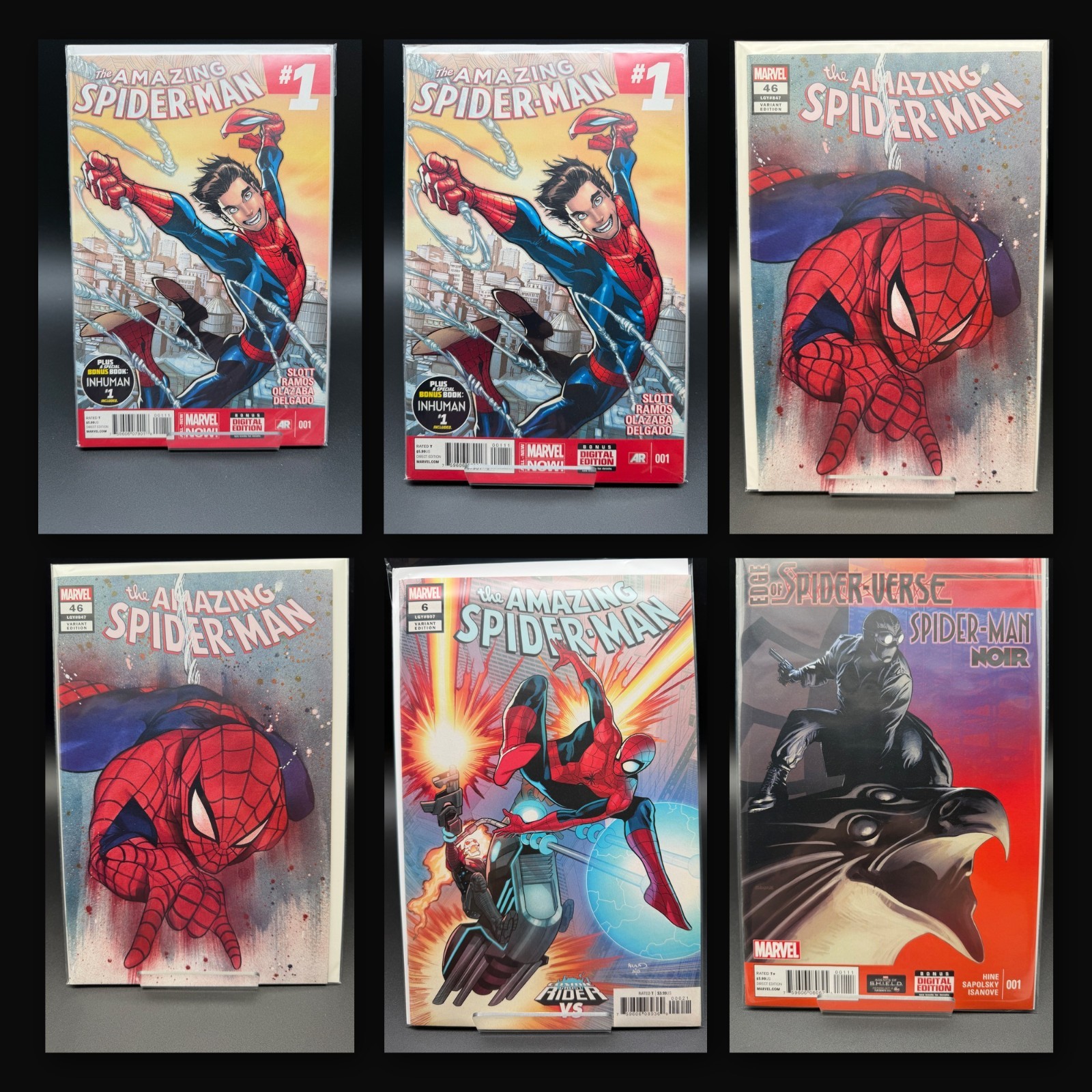 Amazing Spider-Man Lot 6 #1 2014 x2 #46 Peach Momoko Variant x2 Spider-Verse #1 Amazing Spider-Man Lot 6 #1 2014 x2 #46 Peach Momoko Variant x2 Spider-Verse #1