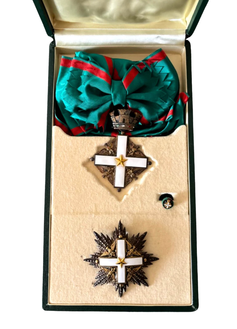 Italy Order of Merit Republic Grand Cross Set Johnson Milano Box Sash Silver