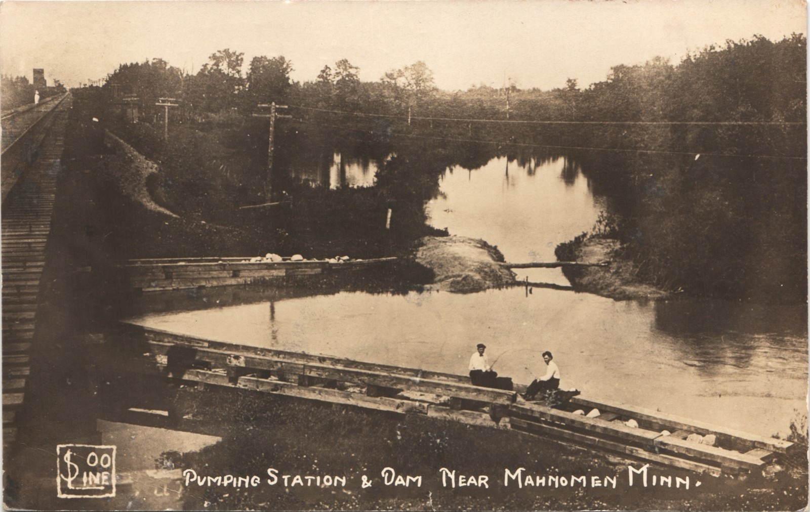 PUMPING STATION, DAM mahnomen mn c1910 postcard minnesota real photo rppc train PUMPING STATION, DAM mahnomen mn c1910 postcard minnesota real photo rppc train