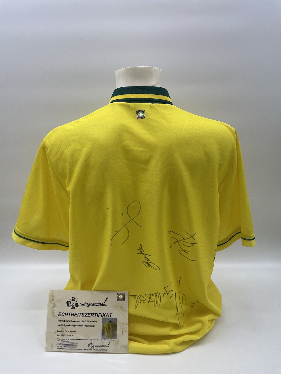 Brazil Jersey 1996 Team Signed COA Soccer Umbro Brazil Autograph XL