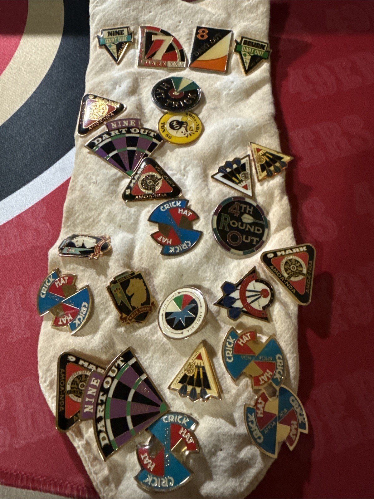 25 AMOA-NDA Darts Lapel Pin Backs Lot 9 Mark Crickhat Round Out Dart Out 25 AMOA-NDA Darts Lapel Pin Backs Lot 9 Mark Crickhat Round Out Dart Out