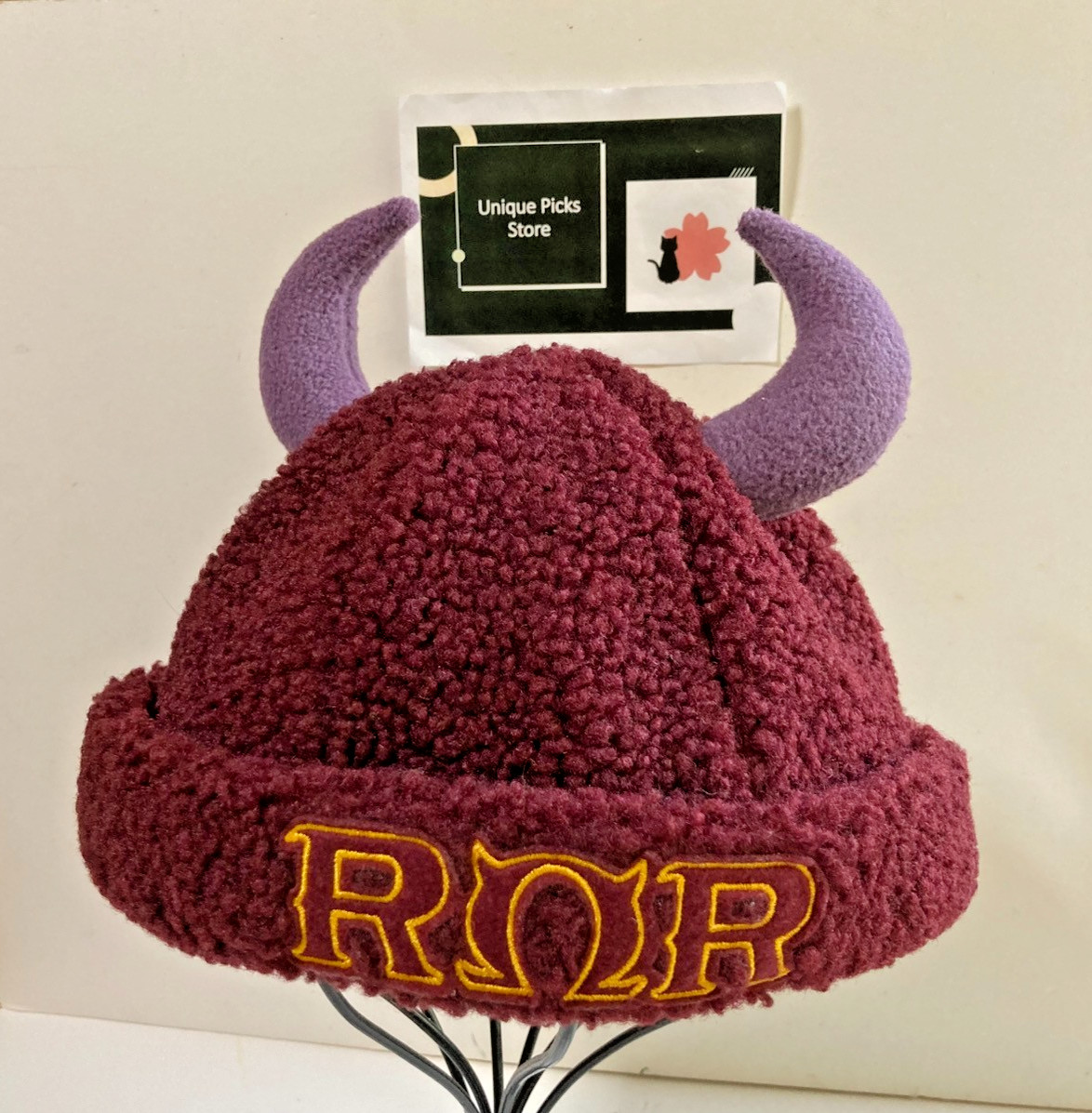Tokyo Disney Resort Monsters University inc Roar Omega Fluffy Hat Cap purple